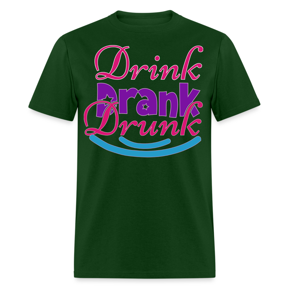 Mardi Gras Funny Drinking Shirts For Men Drink Drank Drunk T-shirt - forest green