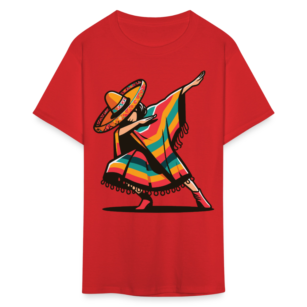 Cinco De Mayo Fiesta Outfit Funny Mexican Dabbing Design For T-shirt - red