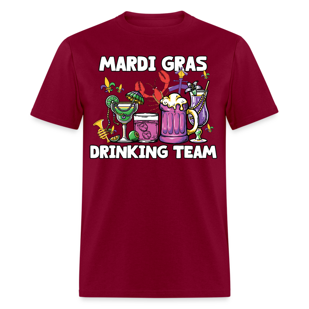 Beer And Cocktail Lover Mardi Gras Tee Mardi Gras Drinking Team T-shirt - burgundy