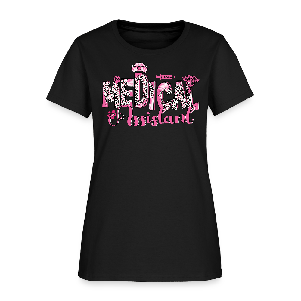 Medical Assistant Leopard Print T-Shirt - black