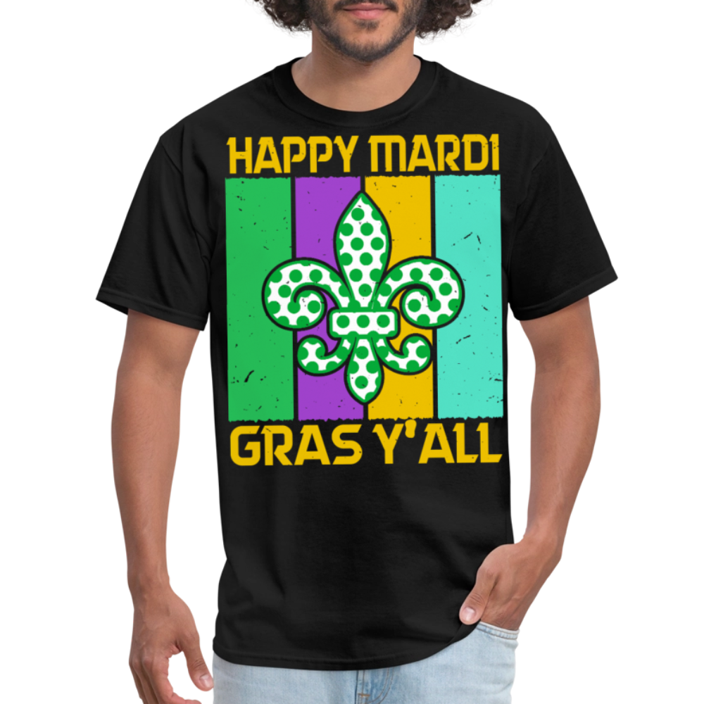 New Orleans Festival Tee Southern-style Mardi Gras Y’all T-shirt - black