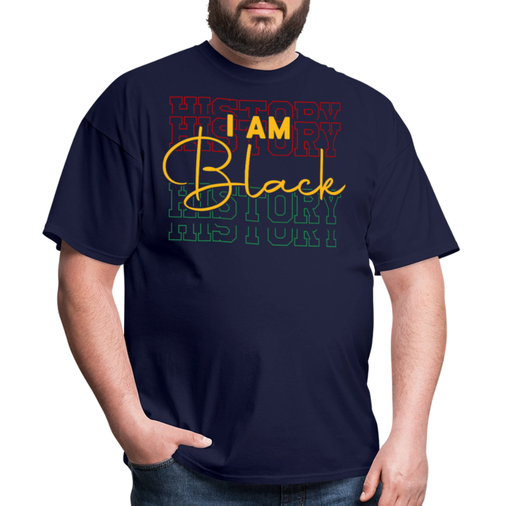 I Am Black History Graphic Tees for Black Empowerment T-shirt - navy