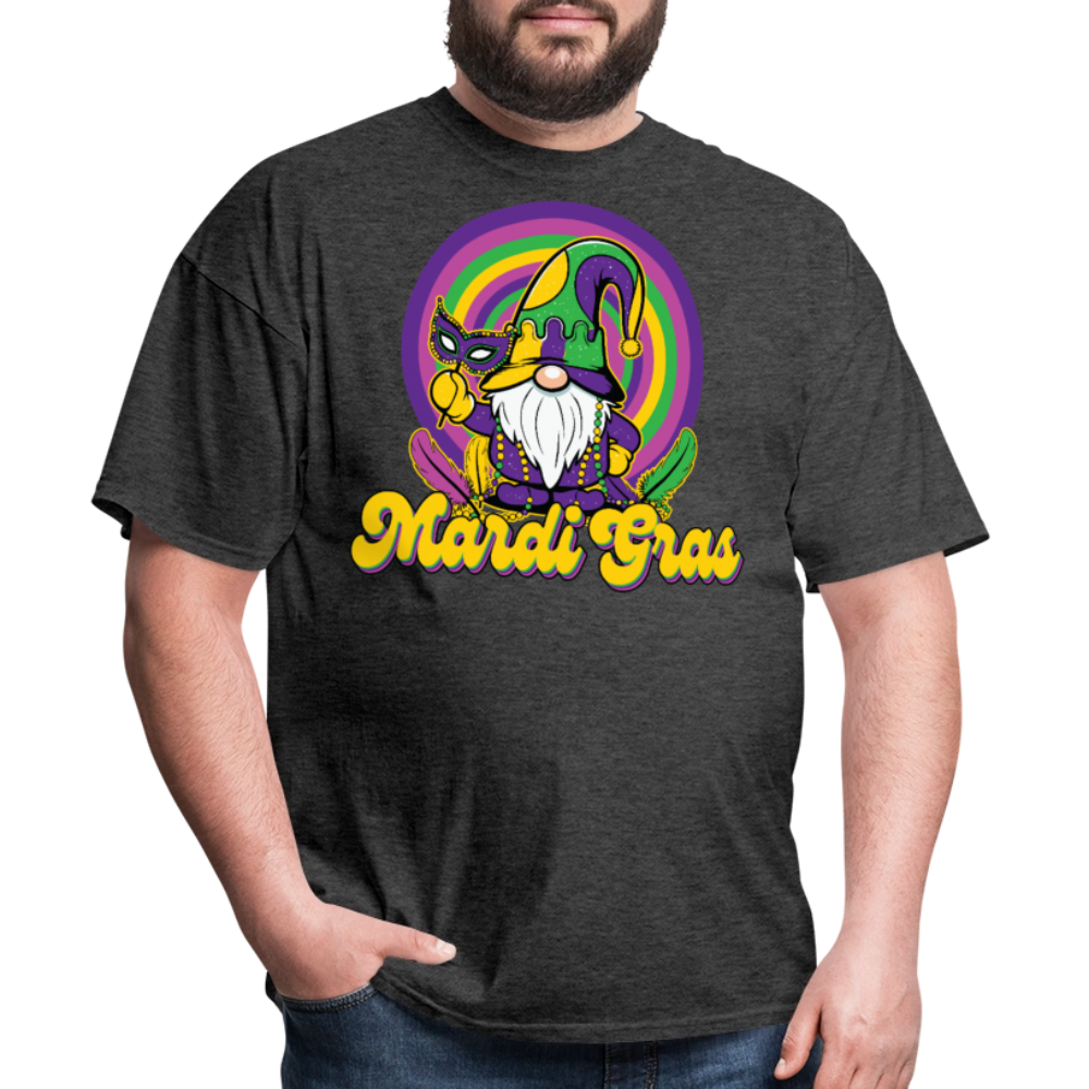 Fat Tuesday Parade Tee Mardi Gras Gnome T-shirt - heather black