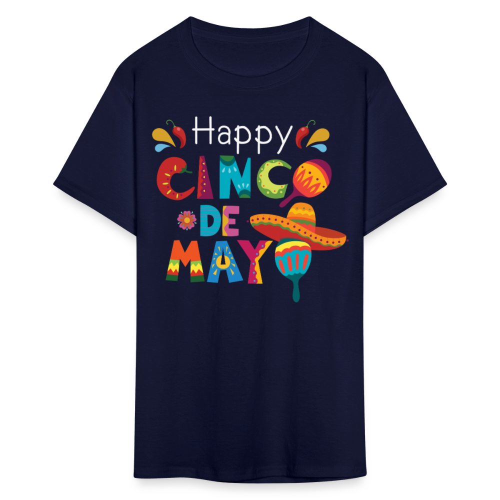 Funny Cinco De Mayo Party Outfit Colorful Mexican Fiesta T-shirt - navy