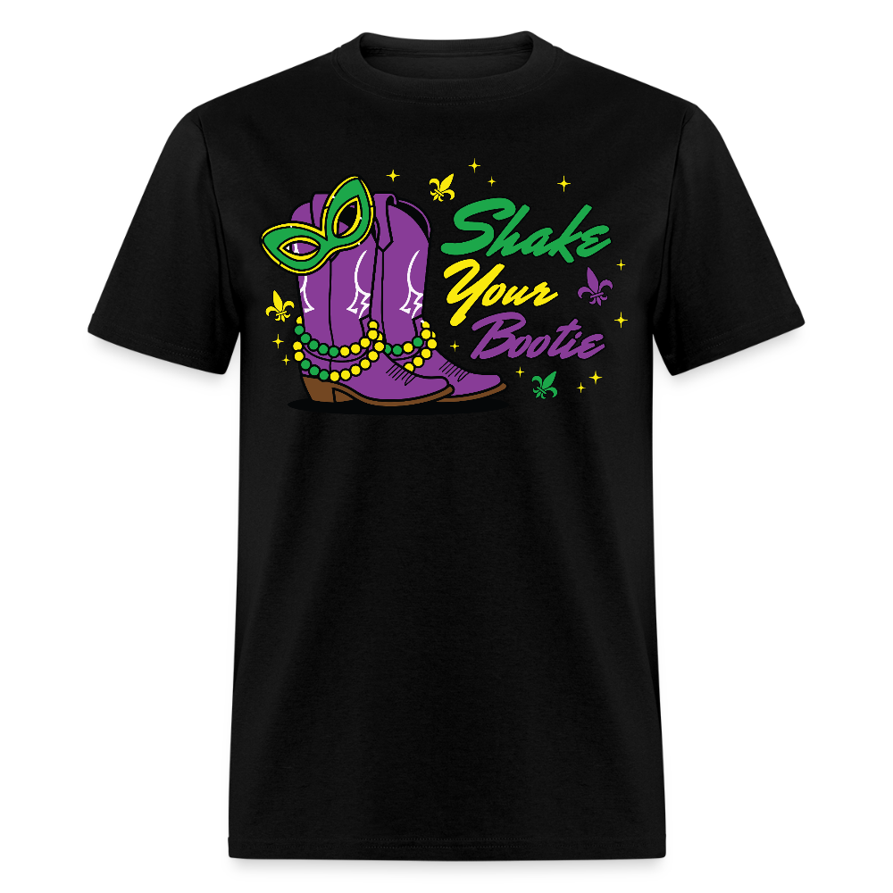 Shake Your Bootie Mardi Gras Tee Masquerade Party T-shirt - black