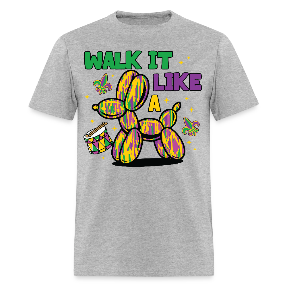 Colorful New Orleans Festival Tee Walk It Like A Mardi Gras T-shirt - heather gray