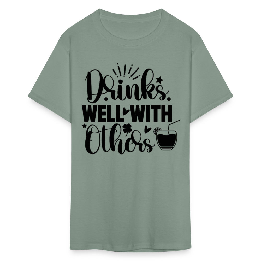 St. Patrick's Day Tee – Drinks Well with Others Shirt - sage