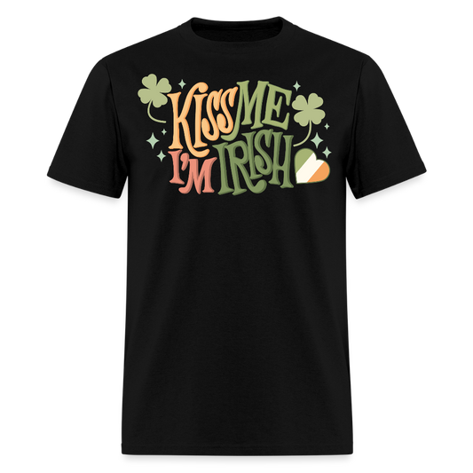 Vintage-style Kiss Me I’m Irish T-shirt - black