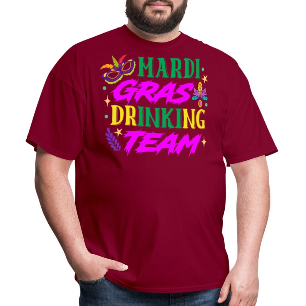 Funny Mardi Gras Party Tee Mardi Gras Drinking Team T-shirt - burgundy