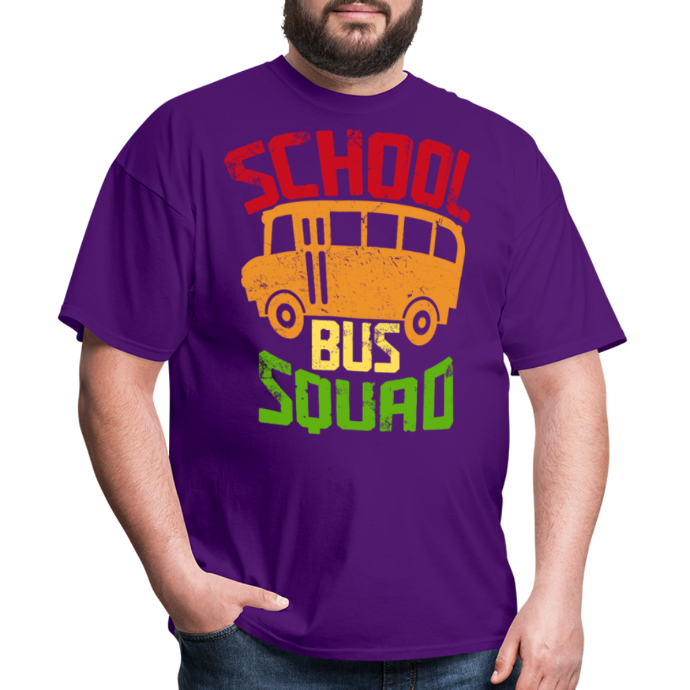 Vintage School Bus Tee for Drivers & Staff School Bus Squad T-shirt - purple