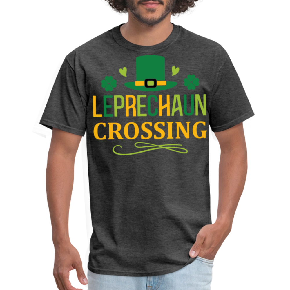 Leprechaun Crossing St Patrick’s Day T-shirt - heather black