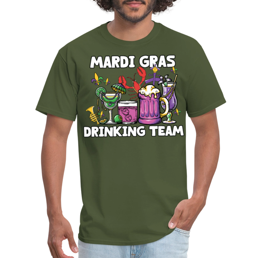 Beer And Cocktail Lover Mardi Gras Tee Mardi Gras Drinking Team T-shirt - military green