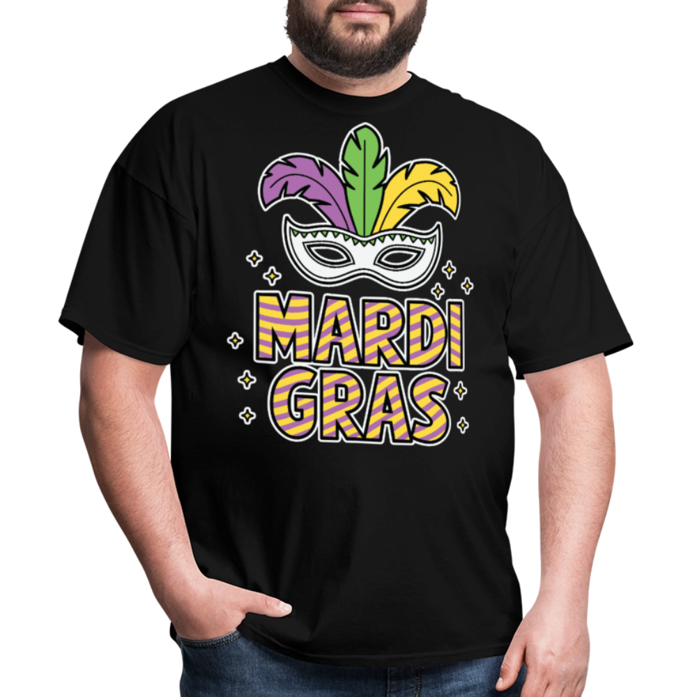 Funny And Stylish Mardi Gras Parade Tee Colorful Masquerade Mask T-shirt - black