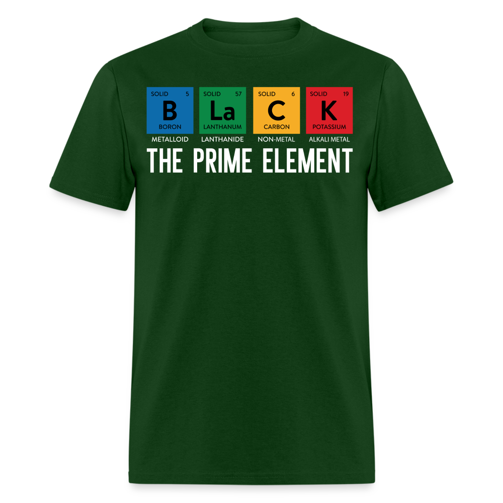 Periodic Table Gift For Black Educators Black Pride Science T-Shirt - forest green