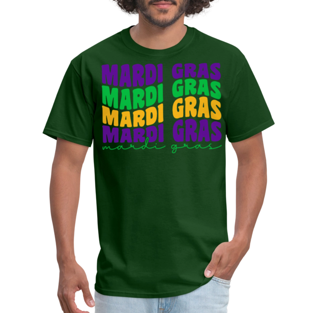 Carnival-themed Shirt for Mardi Gras lovers Colorful festival Graphic T-shirt - forest green