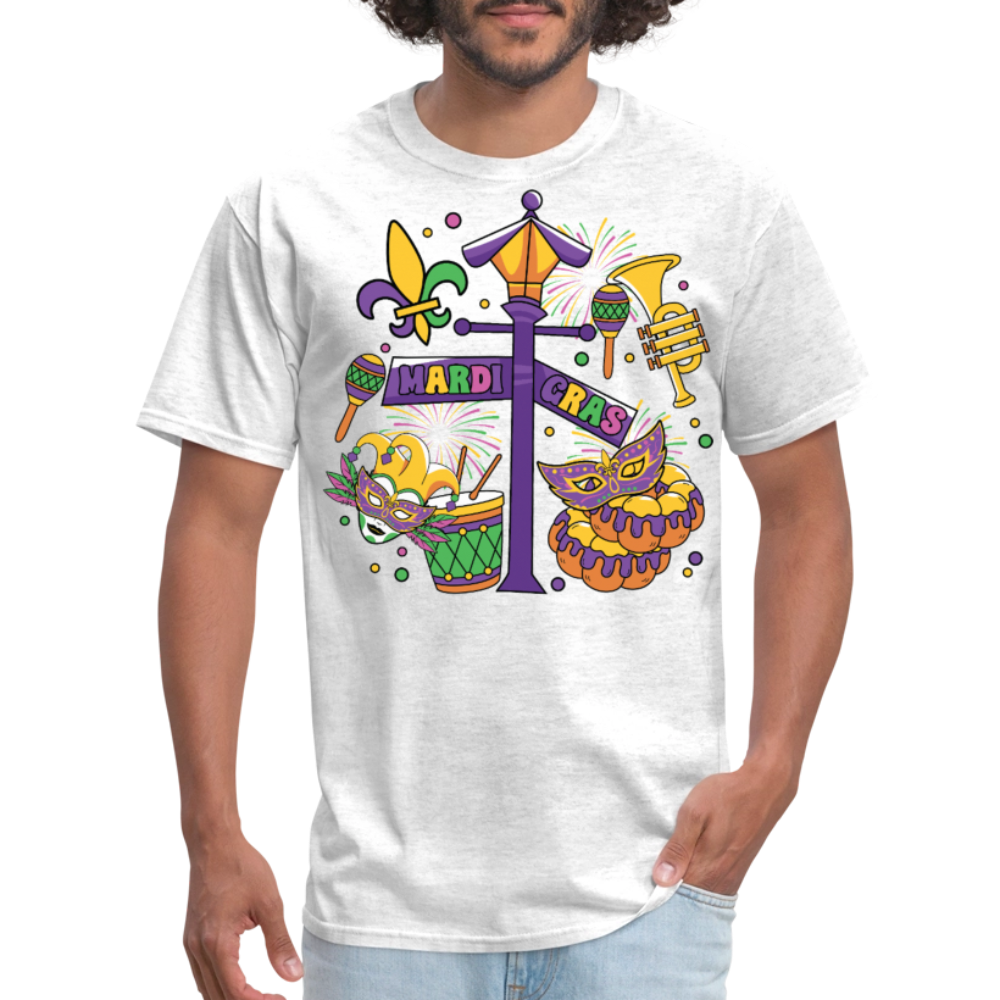 Funny And Festive Mardi Gras Outfit Mardi Gras Party T-Shirt - light heather gray