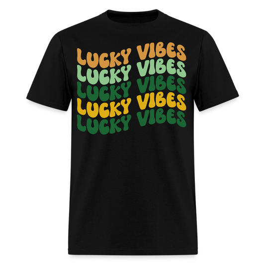 St Patrick's Day Lucky Vibes T-shirt - black