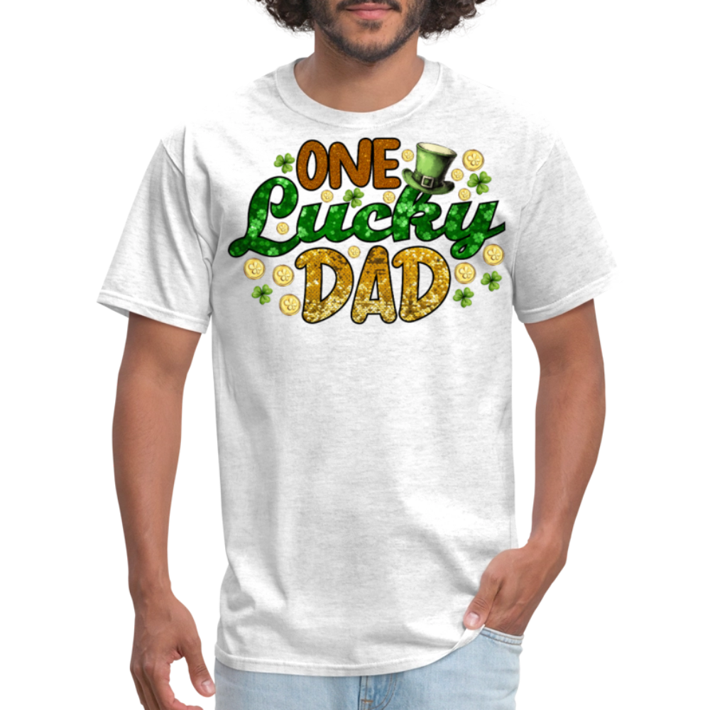 One Lucky Dad St Paddy’s Day T-shirt - light heather gray