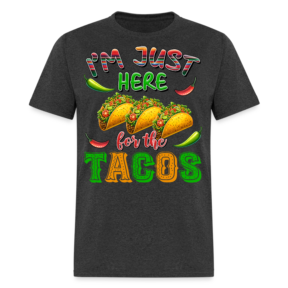 Mexican Food Graphic Tee For Taco Lovers Funny Tacos T-shirt - heather black