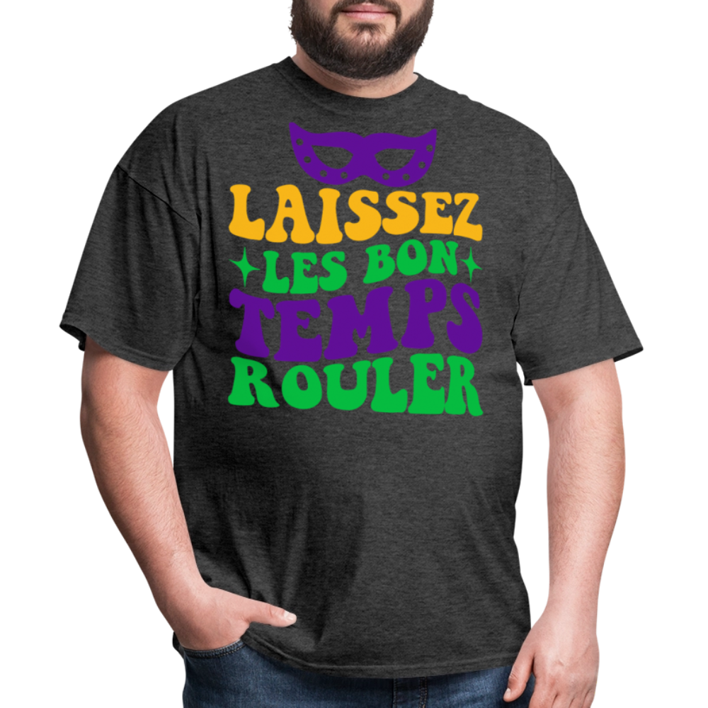 Funny Cajun French Celebration Tee Laissez Les Bon Temps Rouler T-shirt - heather black