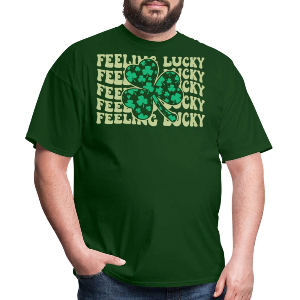 Feeling Lucky Irish Clover T-shirt - forest green