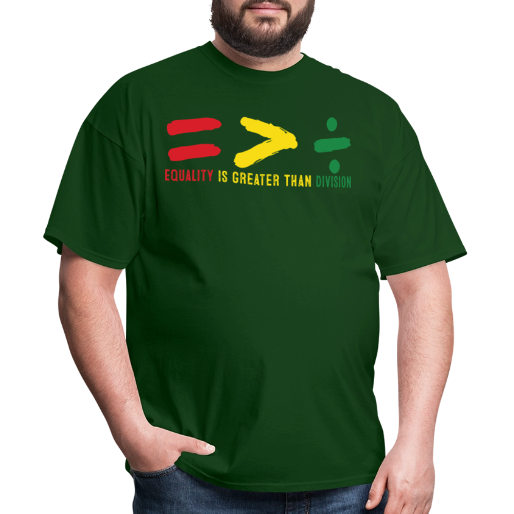 Black History Month Tee Equality Over Division T-Shirt - forest green