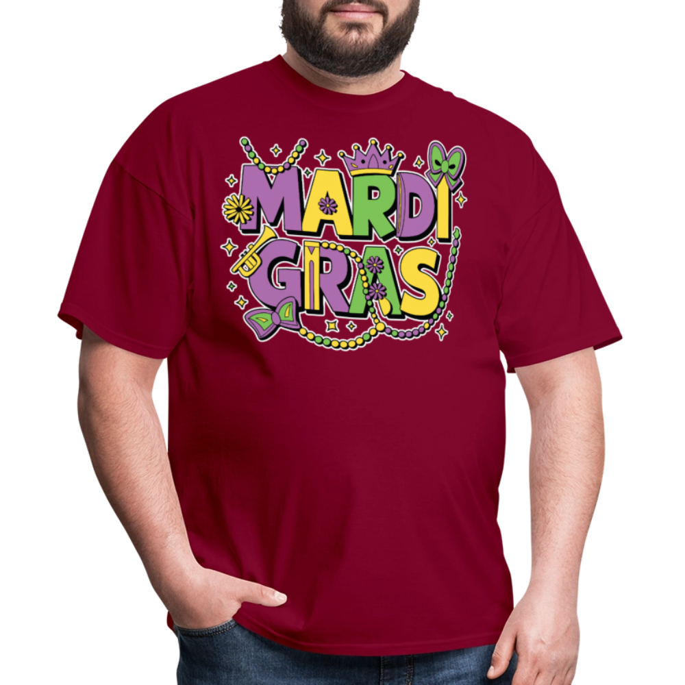 Funny and festive Mardi Gras shirts Mardi Gras Crown T-shirt - burgundy