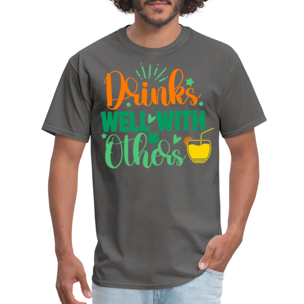 Party-Ready Tee – Drinks Well with Others Funny Shirt - charcoal