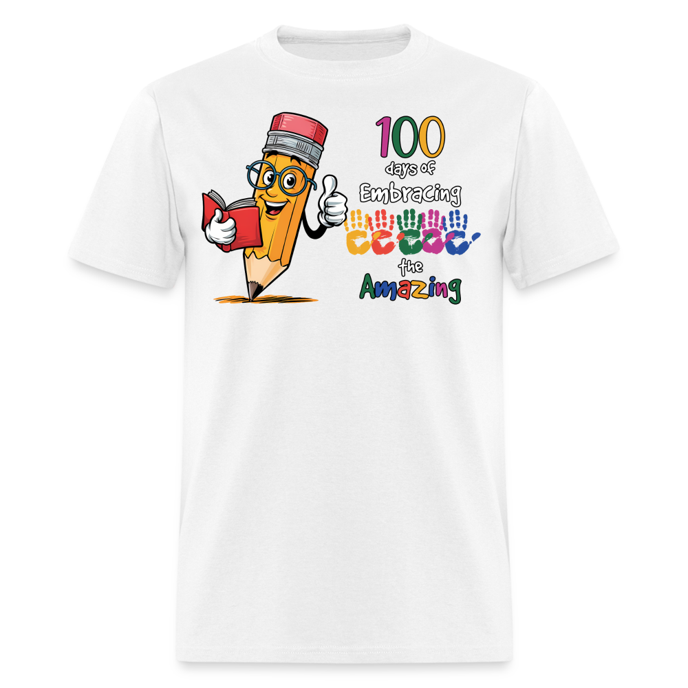 100 Days Of Embracing Learning Tee Back To School Teacher Gifts T-shirt - white