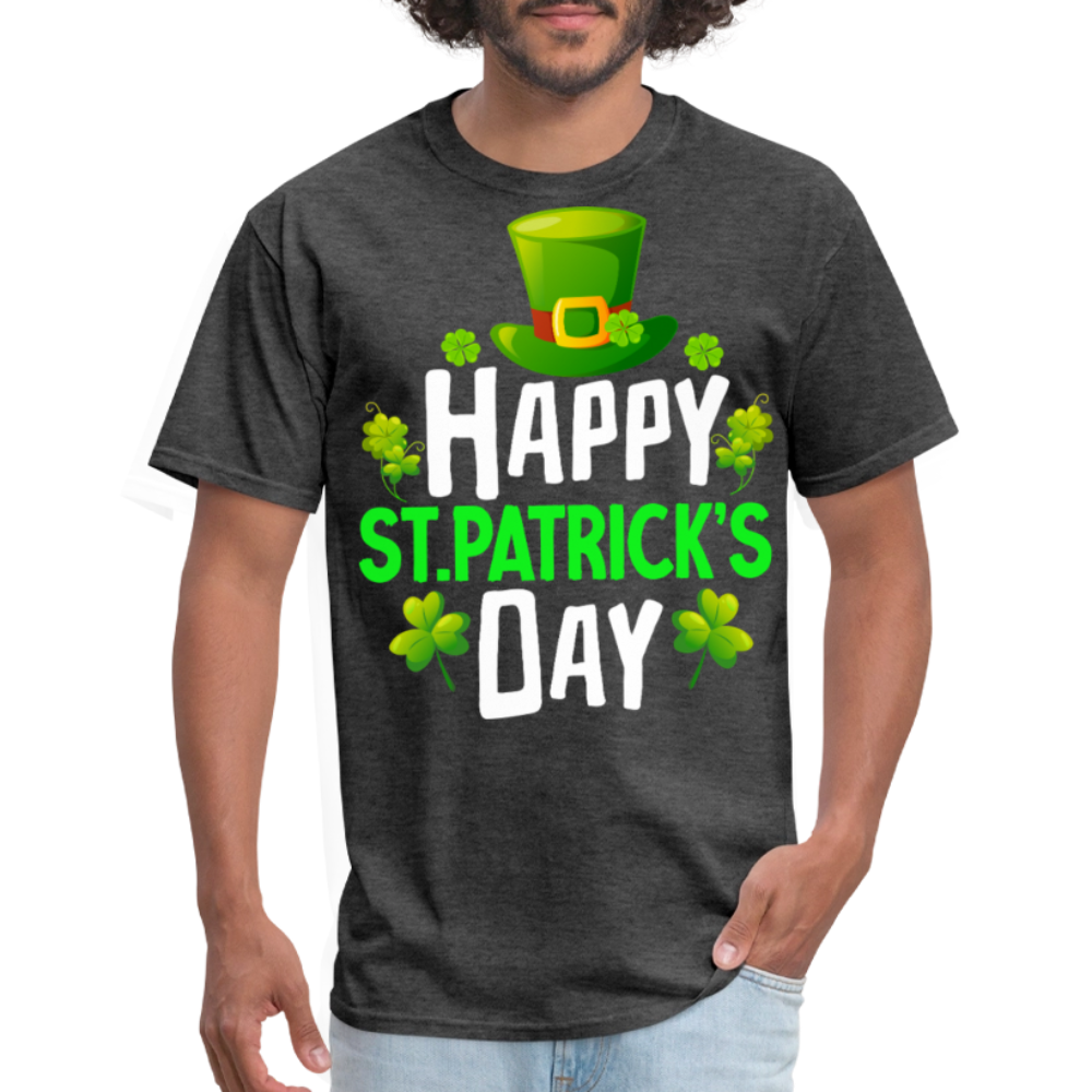 St Patrick’s Day Outfit With Leprechaun Hat T-shirt - heather black