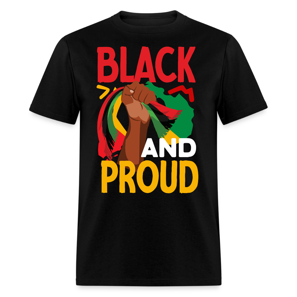 Afrocentric Empowerment Black And Proud T-shirt - black