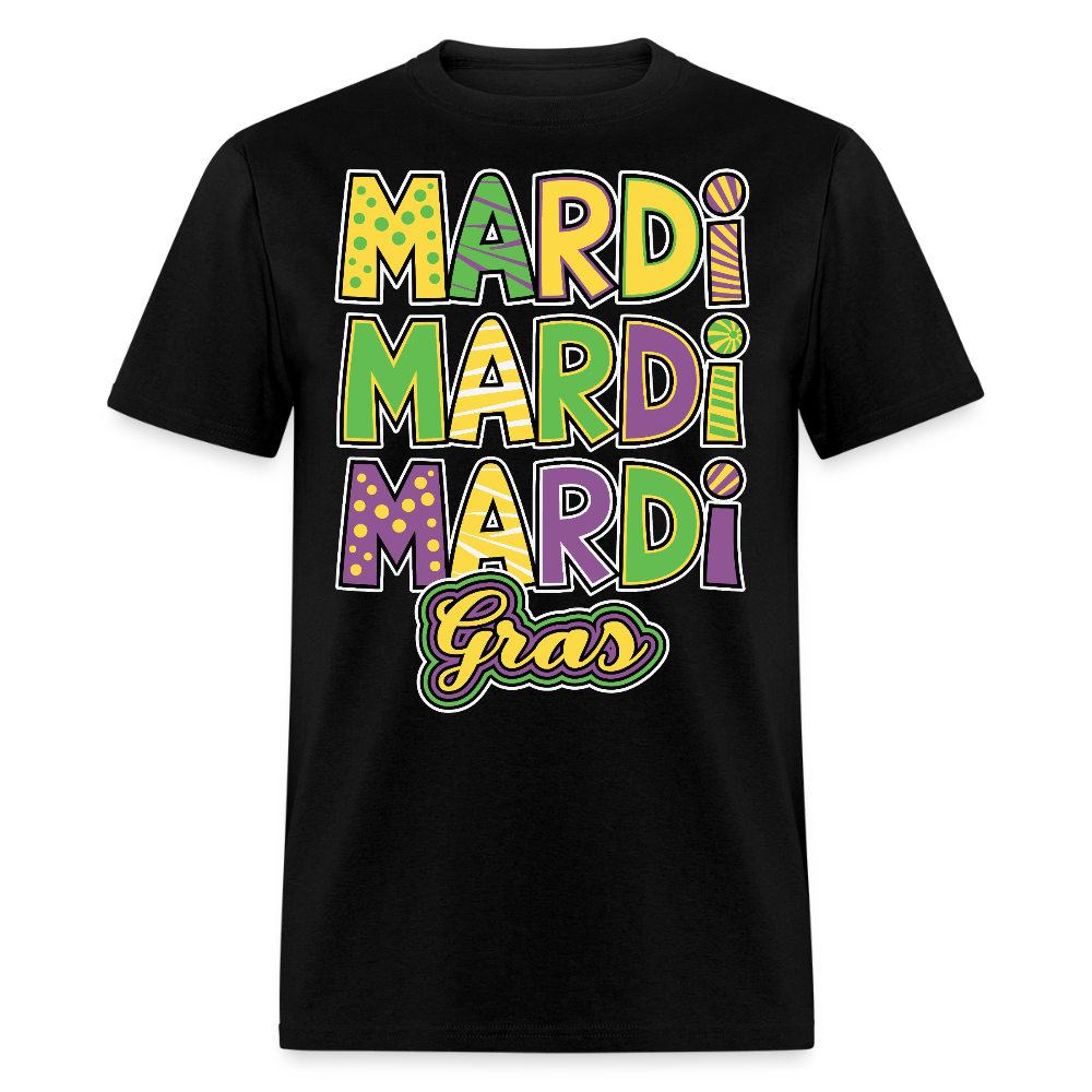 Mardi Gras Tee For Parade Colorful New Orleans Festival T-shirt - black