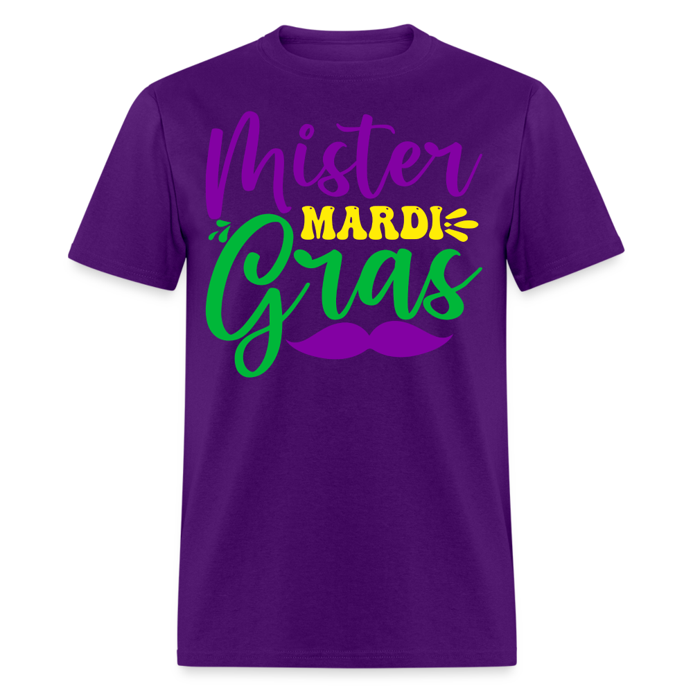 Men's Mardi Gras Graphic Tee Mister Mardi Gras Party T-Shirt - purple