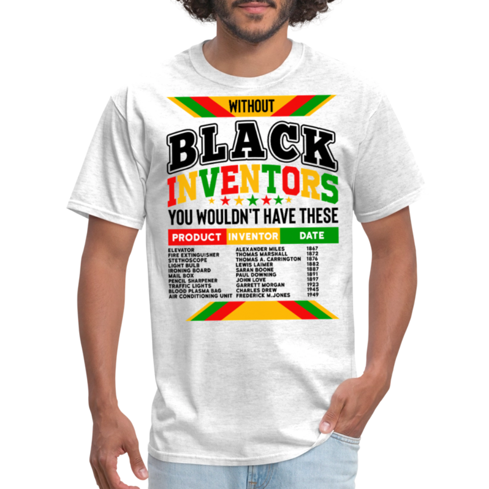 Black Inventor Tribute Graphic Tee Celebrating Black Innovators T-shirt - light heather gray