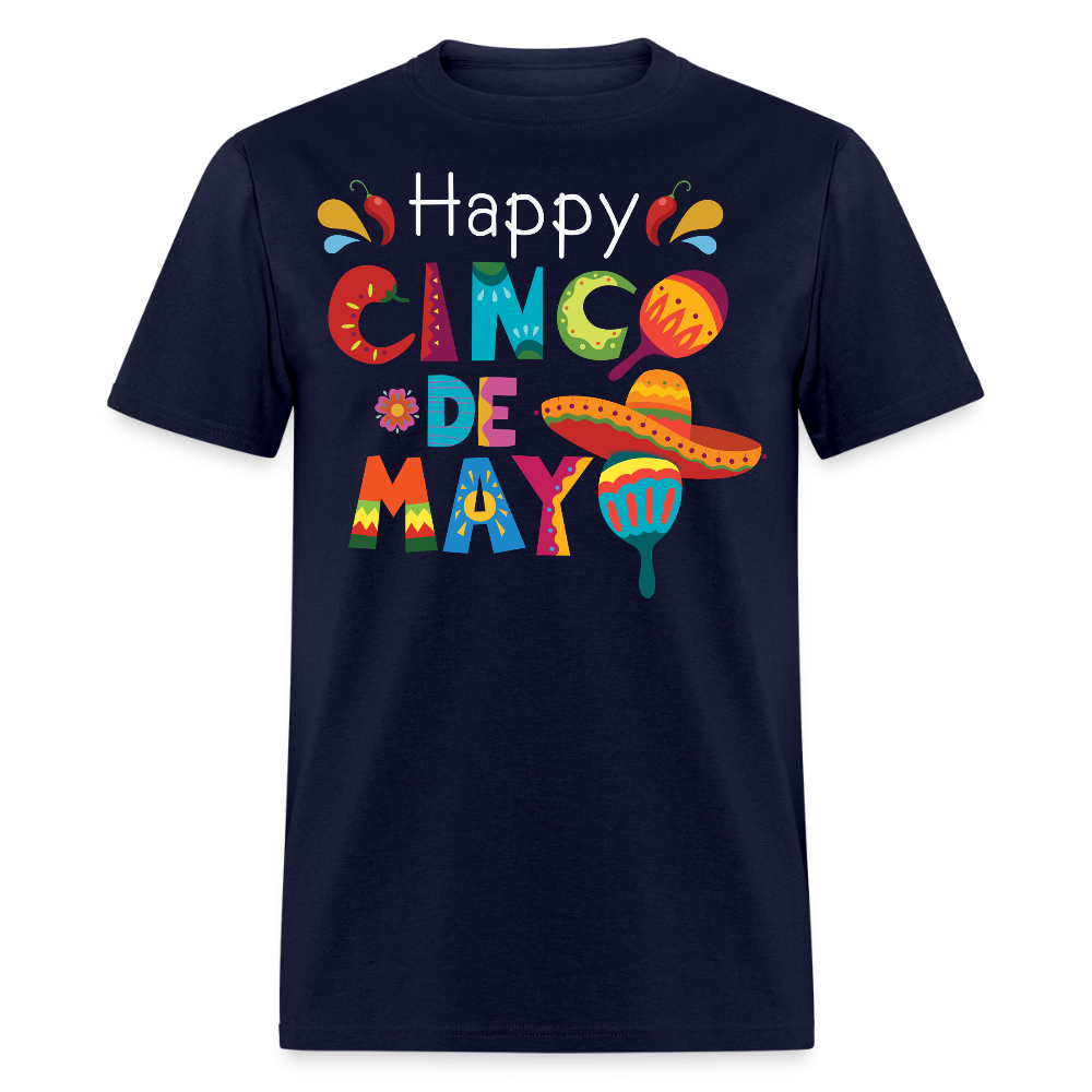 Funny Cinco De Mayo Party Outfit Colorful Mexican Fiesta T-shirt - navy