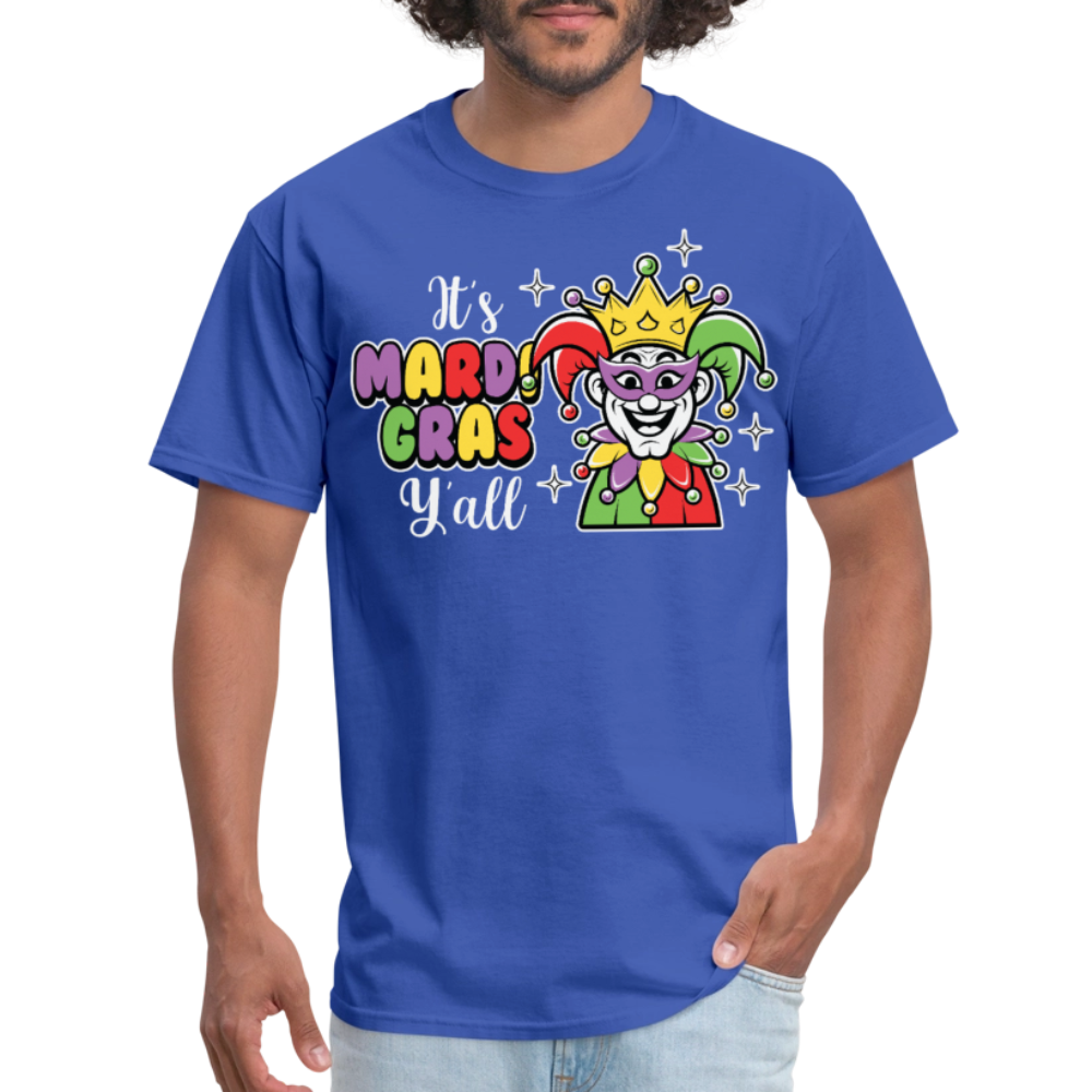 It’s Mardi Gras Y’all Shirt For Party Lovers Mardi Gras Jester T-shirt - royal blue