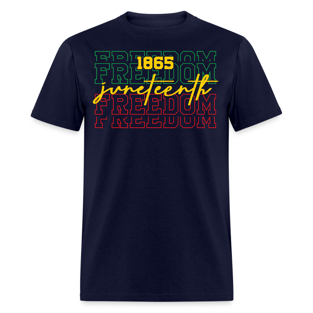 Juneteenth 1865 Celebrating Black Freedom T-shirt - navy