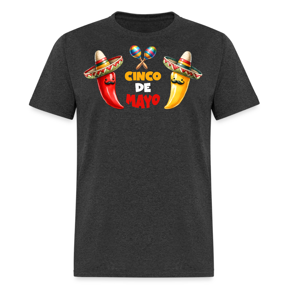 Sombrero And Maracas Graphic Tee Cinco De Mayo Funny T-shirt - heather black