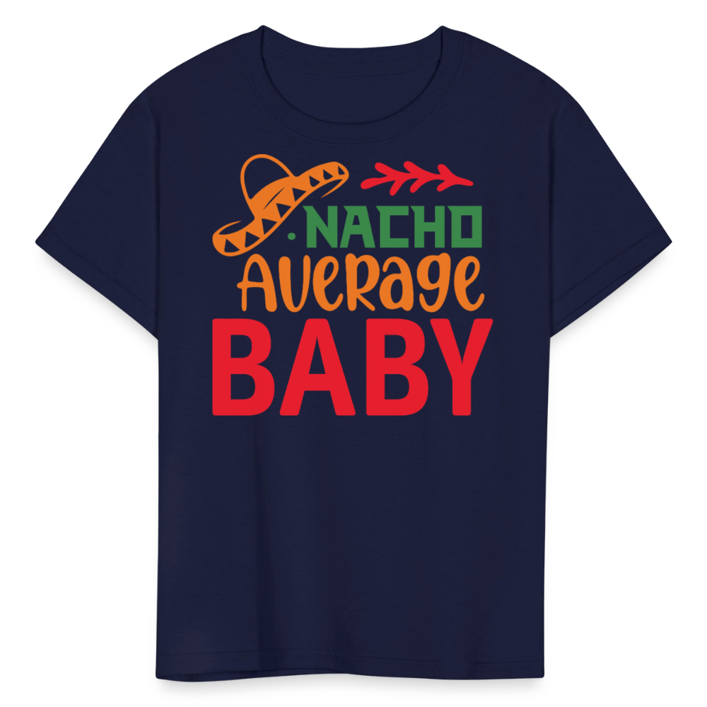 Mexican-inspired Graphic Tee For Kids Nacho Average Boy T-shirt - navy