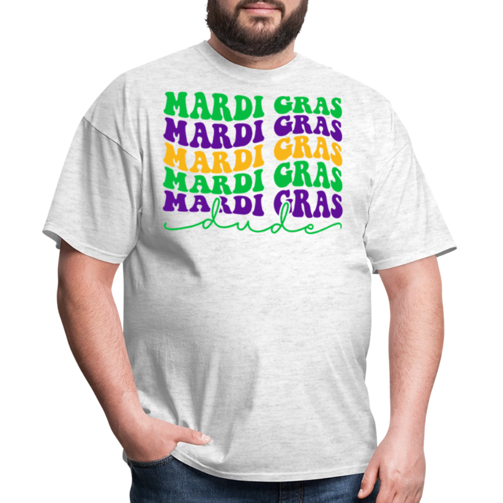 Retro-style Mardi Gras Shirt New Orleans Festival T-shirt - light heather gray