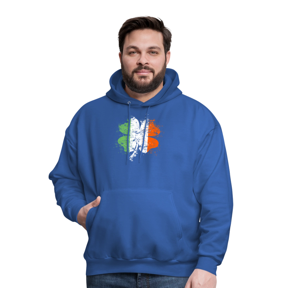 Irish Distressed Shamrock ST Patrick's Day Men's Hoodie - royal blue