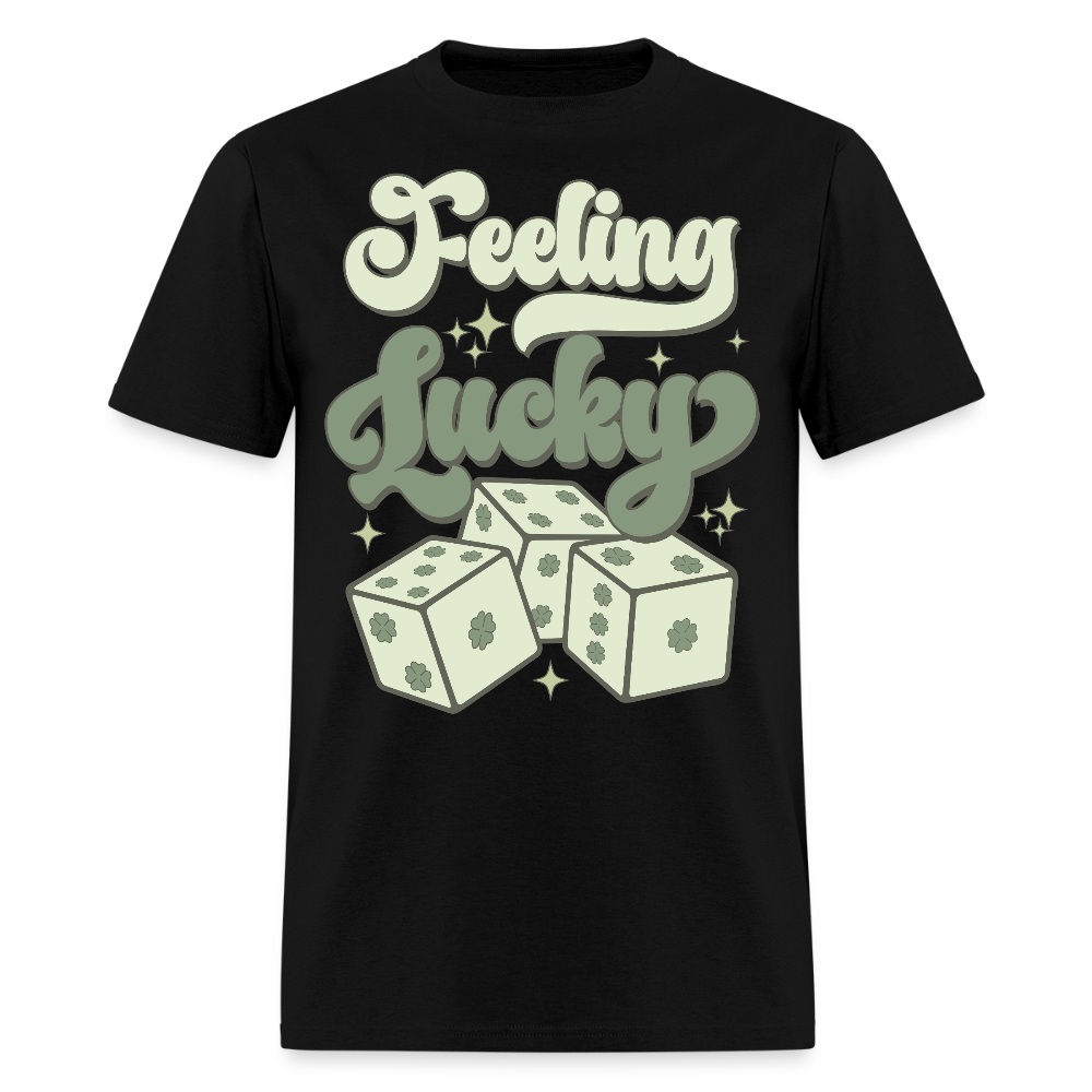 Feeling Lucky St Patrick’s Day Clover and Dice T-shirt - black