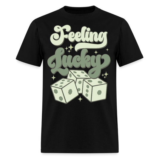 Feeling Lucky St Patrick’s Day Clover and Dice T-shirt - black