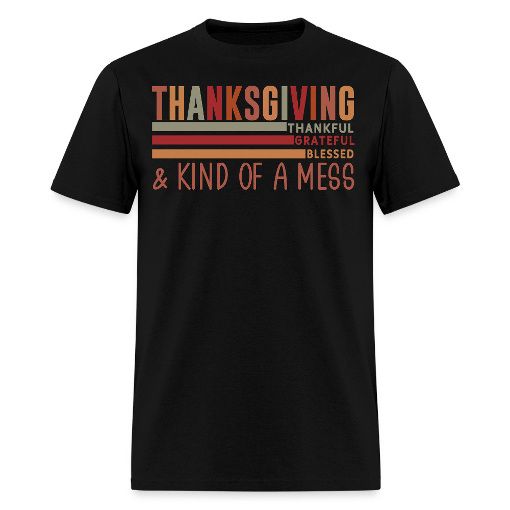 Thanksgiving Thankful Grateful Blessed T-Shirt - black