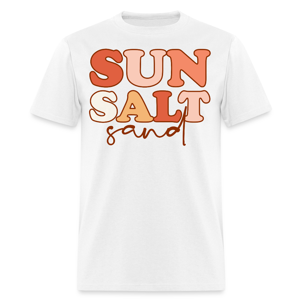 Retro Sun Salt Sand Summer Beach T-shirt - white