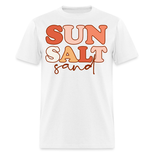 Retro Sun Salt Sand Summer Beach T-shirt - white