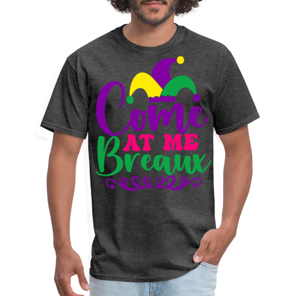 Mardi Gras Jester Hat Tee Come at me Breaux T-shirt - heather black