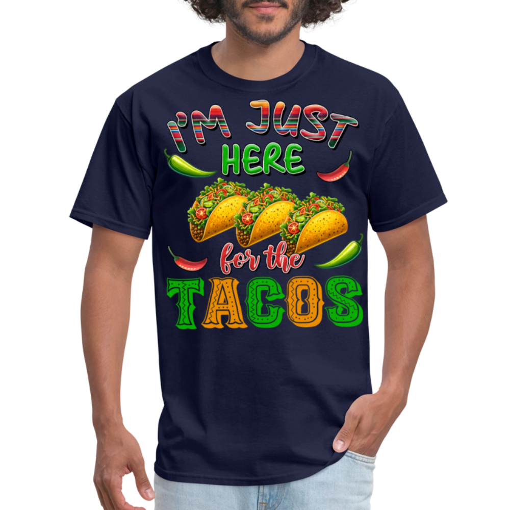 Mexican Food Graphic Tee For Taco Lovers Funny Tacos T-shirt - navy