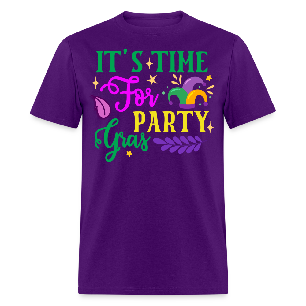 Funny Mardi Gras Festival Tee It's Time for Party Gras T-shirt - purple