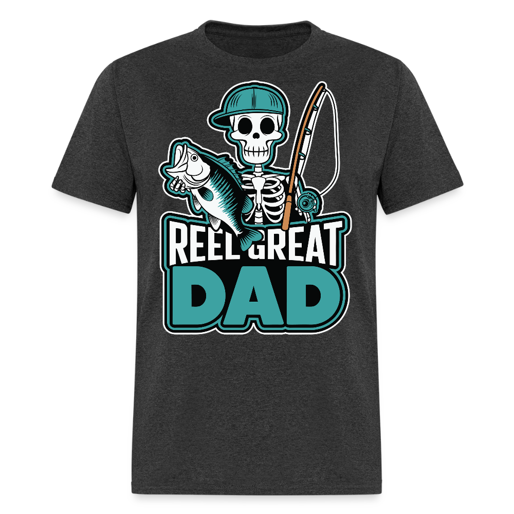 Reel Great Dad Father's Day Gift For Fsherman T-shirt - heather black